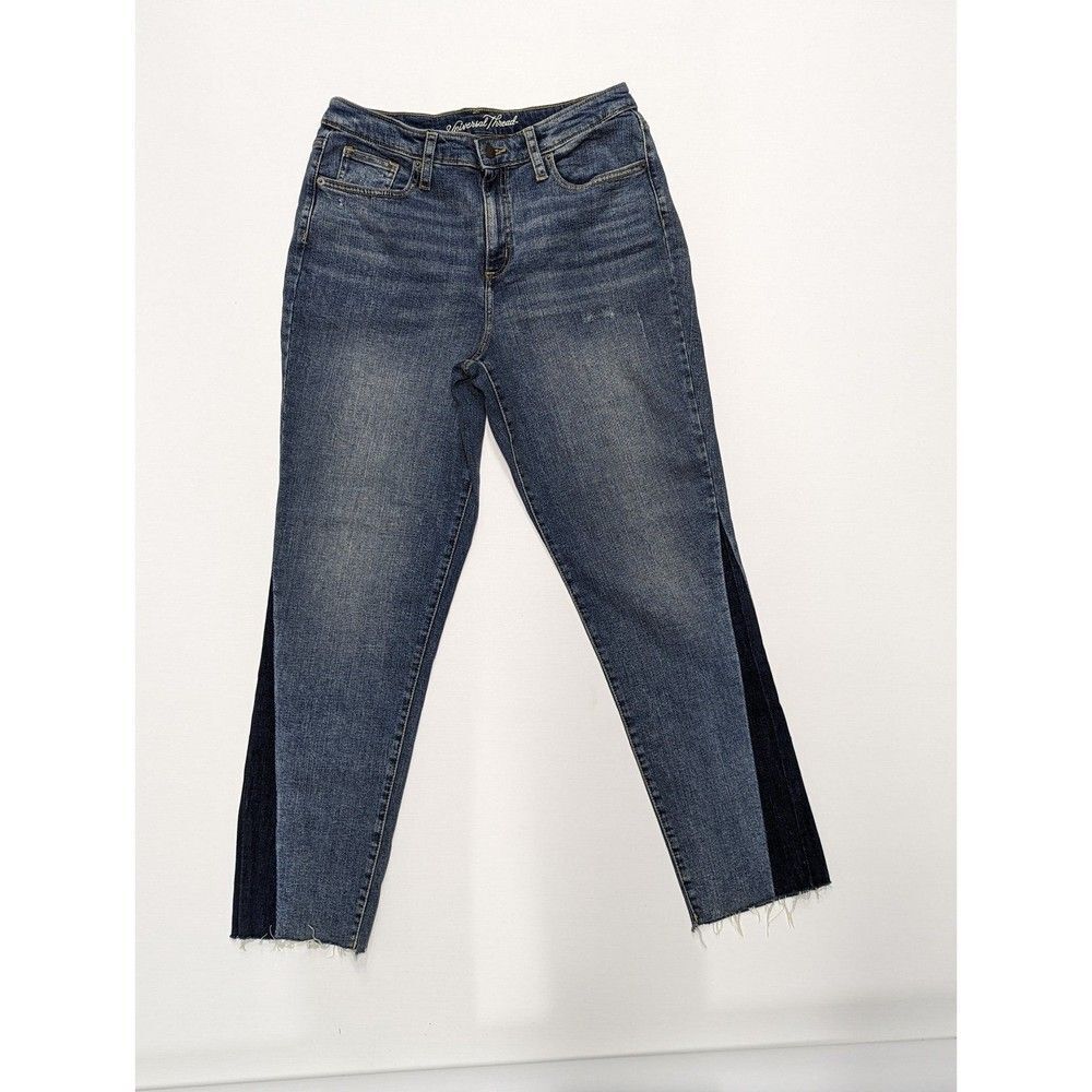 Universal Thread Women's Size 12 R High Rise Straight Color Block‎ Jeans
